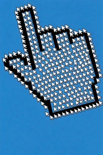 Retro-Digital Blue Mosaic style reference image — pixelated mosaic