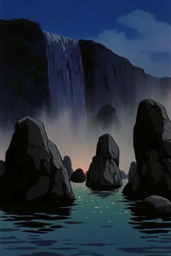 Nostalgic Nocturnal Anime style reference image — nocturnal city lighting