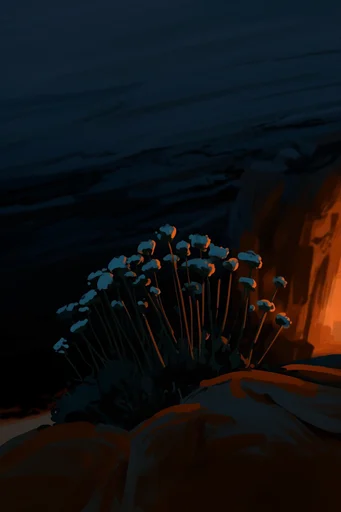 Luminous Nocturnal Noir style reference image — minimalist digital landscape