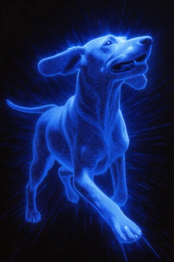Electric Noir Resonance style reference image — glowing energy silhouettes