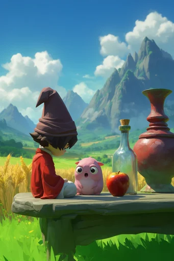 Vibrant Ghibli Fantasy style reference image — vibrant digital painting