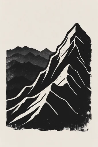 Textured Monochromatic Printmaking style reference image — linocut print