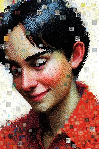 Dithered Digital Noir moodboard — generate AI images in this style
