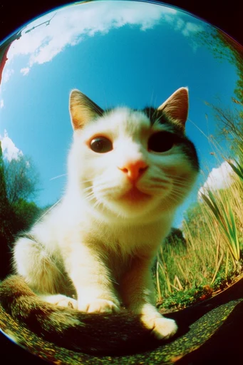Sun-Drenched Fisheye Dreamscape style reference image — chromatic aberration