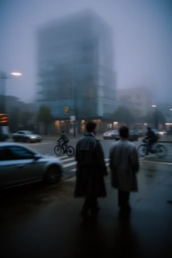 Cinematic Urban Liminality style reference image — diffused lens flare
