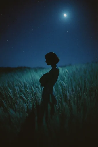 Cinematic Minimalist Liminality style reference image — solitary figure