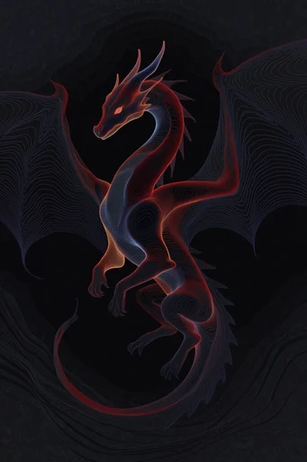 Luminous Topographic Surrealism style reference image — glowing magma veins