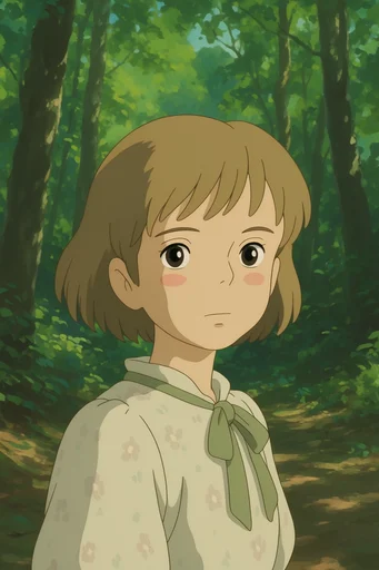 Nostalgic Forest Anime style reference image — Studio Ghibli inspired
