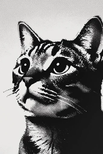 Gritty Monochromatic Zine style reference image — 1-bit graphic style