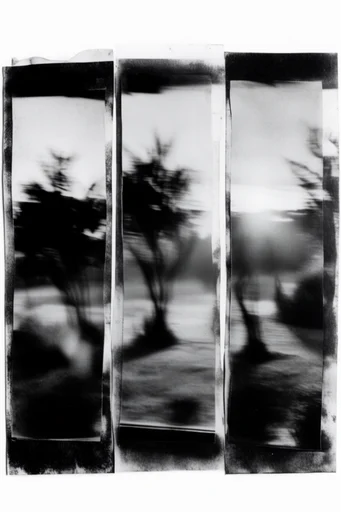 Monochrome Archival Assemblage style AI image example 2