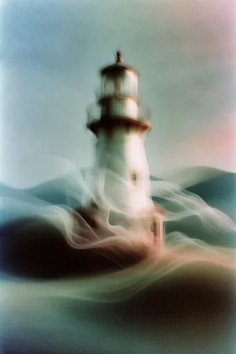 Ethereal Kinetic Nostalgia style reference image — double exposure