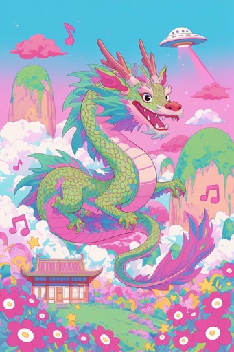 Surreal Pastel Dreamscape style reference image — bubblegum pink and sky blue