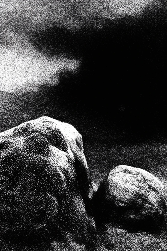 Gritty Monochromatic Noir style AI image example 2
