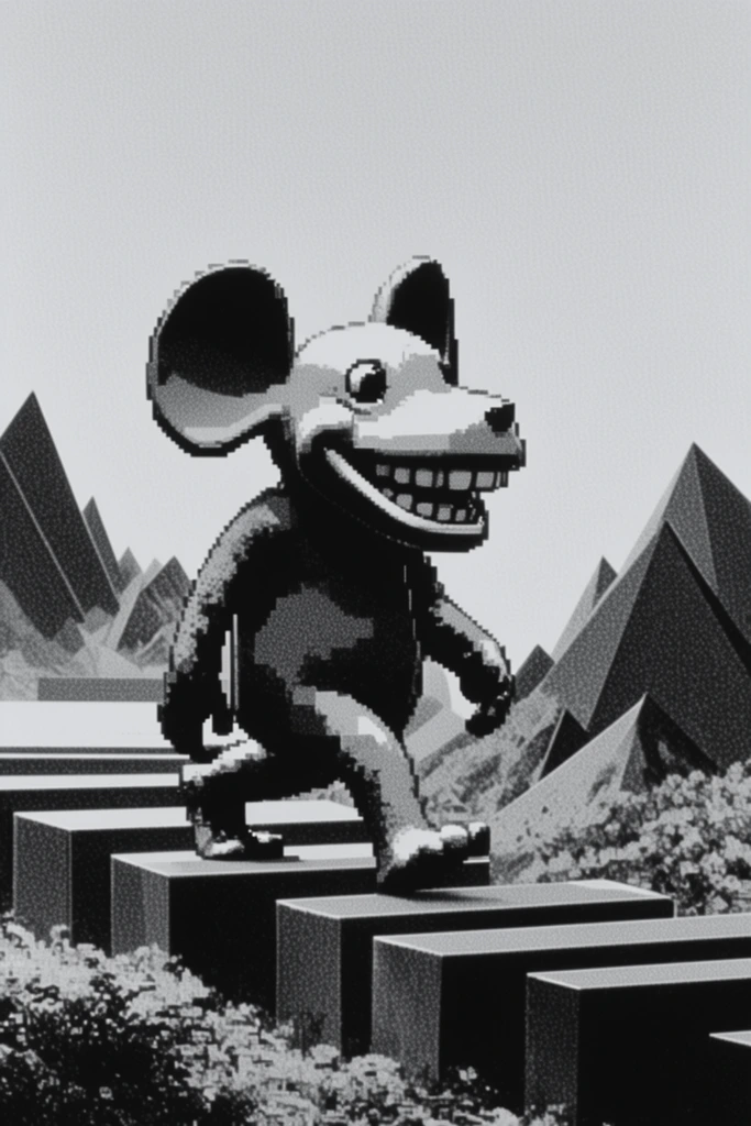 Monolithic Brutalist Noir style AI image example 3
