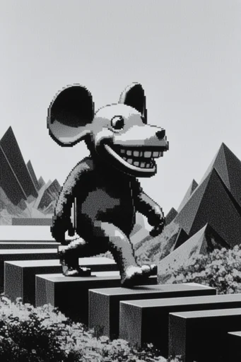 Monolithic Brutalist Noir style AI image example 3