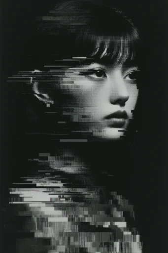Corrupted Monochrome Noir style reference image — chromatic aberration