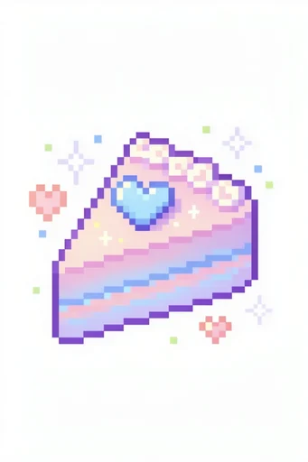 Nostalgic Violet Pixelscape style reference image — kawaii motifs