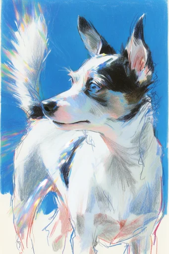 Ethereal Chromatic Sketch style reference image — prismatic rim lighting