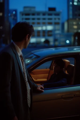 Cinematic Nocturnal Realism style reference image — 35mm film grain