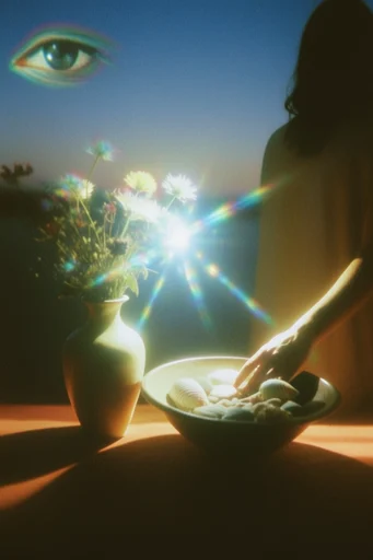 Prismatic Retro Cosmicism style reference image — prismatic lens flare