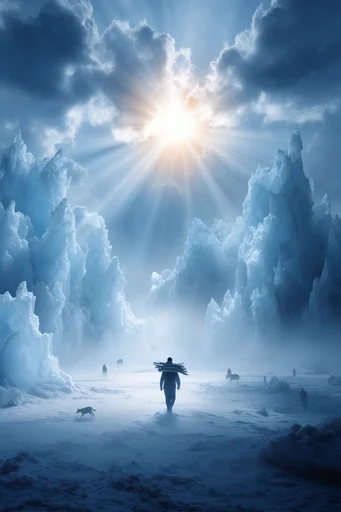 Celestial Glacial Solitude moodboard — generate AI images in this style