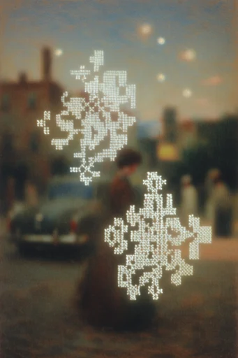 Ethereal Digital Archival style reference image — analog film grain