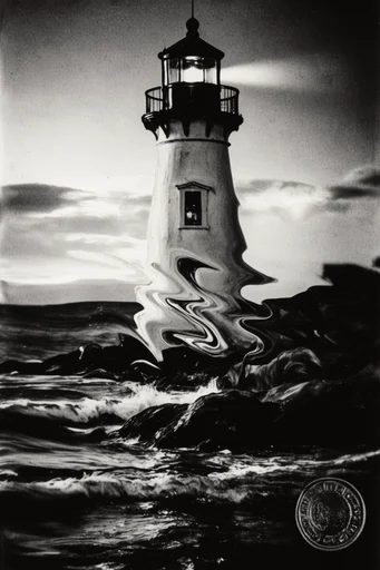Ethereal Noir Granulation style reference image — surrealist distortion