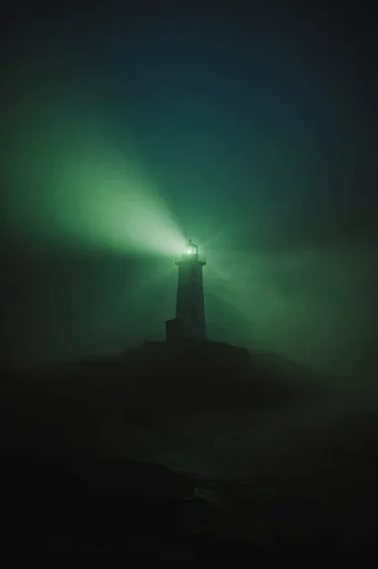 Cinematic Nocturnal Haze style reference image — volumetric light beams