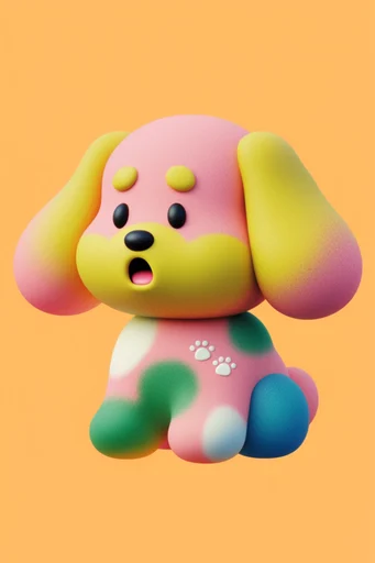 Surreal Clay Pop style reference image — minimalist studio composition