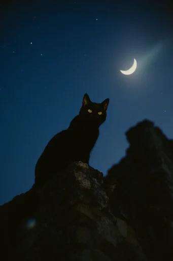 Cinematic Nocturnal Twilight style reference image — retro-surrealist