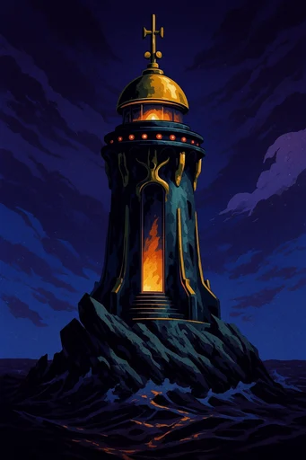 Celestial Graphic Noir style reference image — vintage cel-shaded aesthetic
