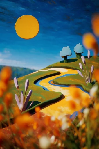 Vibrant Low-Angle Perspective style AI image example 2