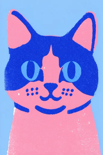 Vibrant Risograph Flux style reference image — retro-modern vector design