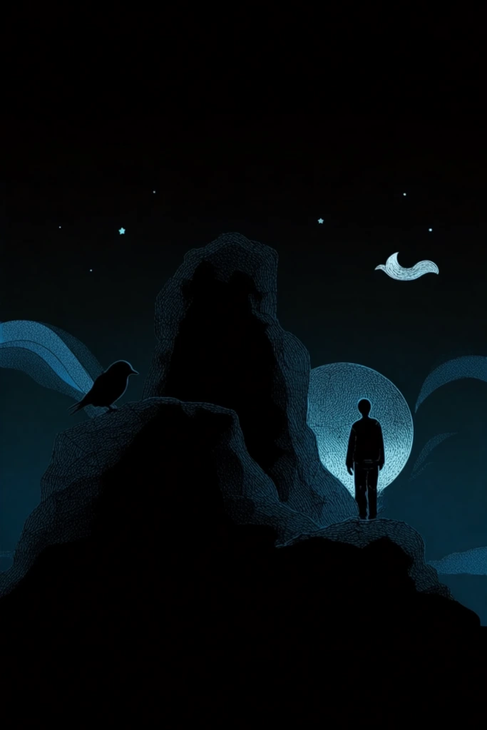 Bioluminescent Nocturnal Noir style AI image example 2