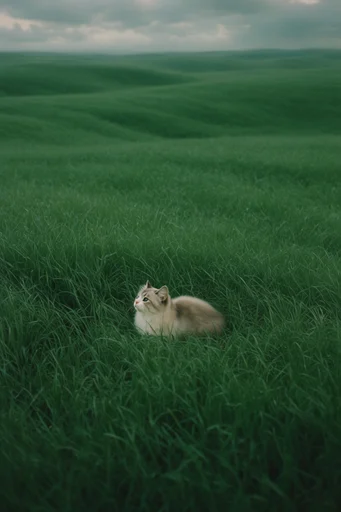 Cinematic Verdant Solitude style reference image — solitary figure