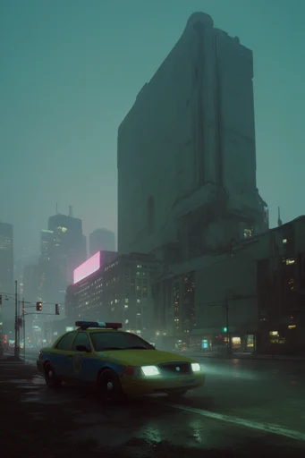 Monolithic Atmospheric Dystopia style reference image — brutalist sci-fi