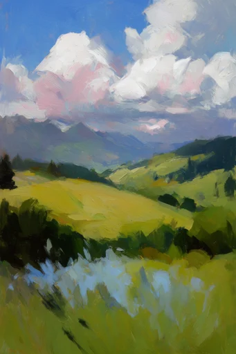 Textured Impasto Landscapes style AI image example 2