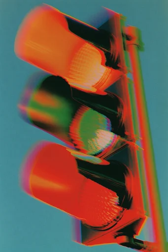 Cinematic Glitch Noir style reference image — psychological thriller aesthetic