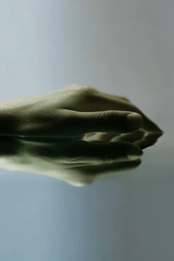 Plush Surreal Liminality style reference image — glassy mirror reflection