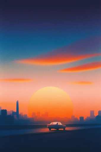 Nostalgic Twilight Surrealism style reference image — dreamy retro-surrealism