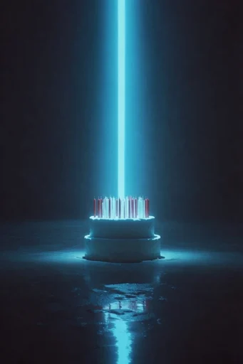 Monolithic Cyan Void style reference image — minimalist scale