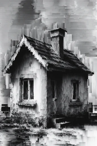 Corrupted Monochrome Glitch style AI image example 4