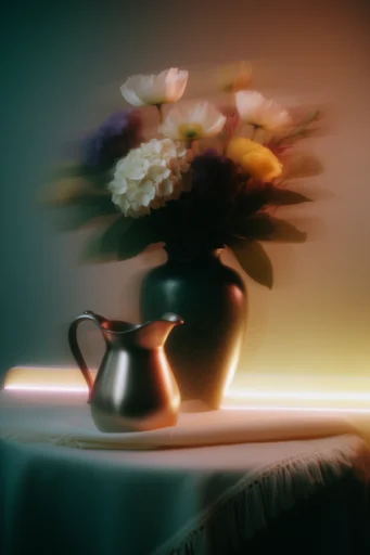 Kinetic Neon Nocturne style reference image — long exposure portrait