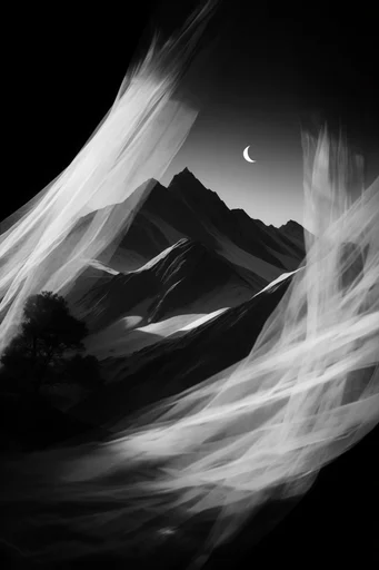 Monochromatic Kinetic Surrealism style reference image — stroboscopic motion blur
