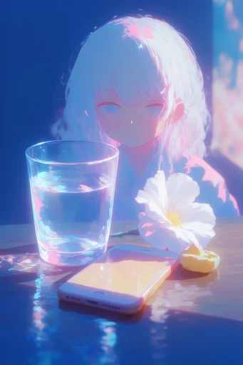 Luminous Azure Dreamscape style reference image — deep cobalt and indigo