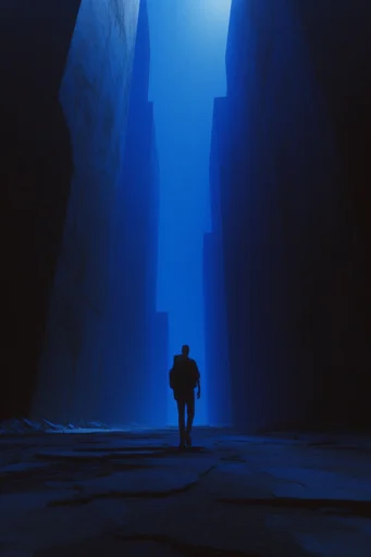 Monochromatic Cobalt Surrealism style reference image — monochromatic cobalt palette
