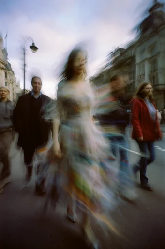 Kinetic Liminal Reflections style reference image — intentional camera movement