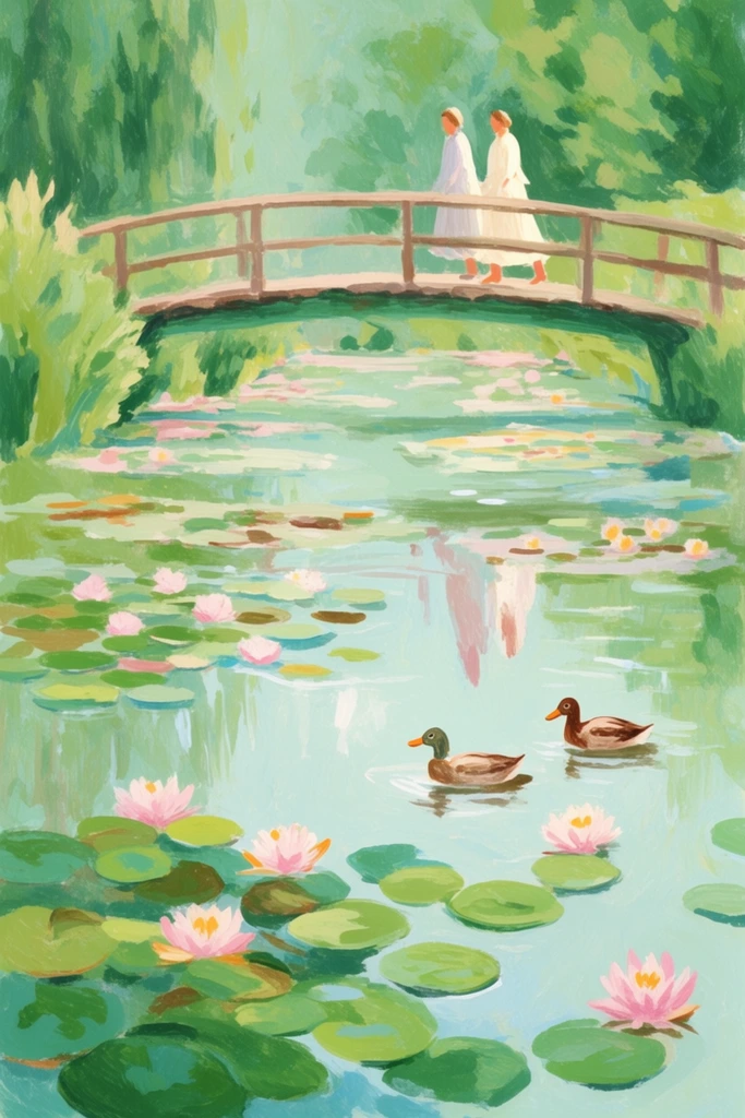 Whimsical Impressionist Waterscapes style AI image example 2