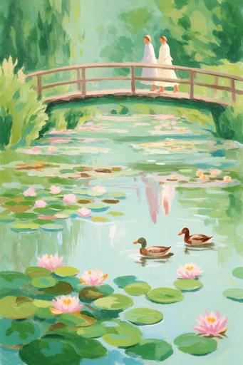 Whimsical Impressionist Waterscapes style AI image example 2