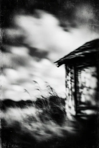 Gritty Spectral Noir style reference image — heavy film grain
